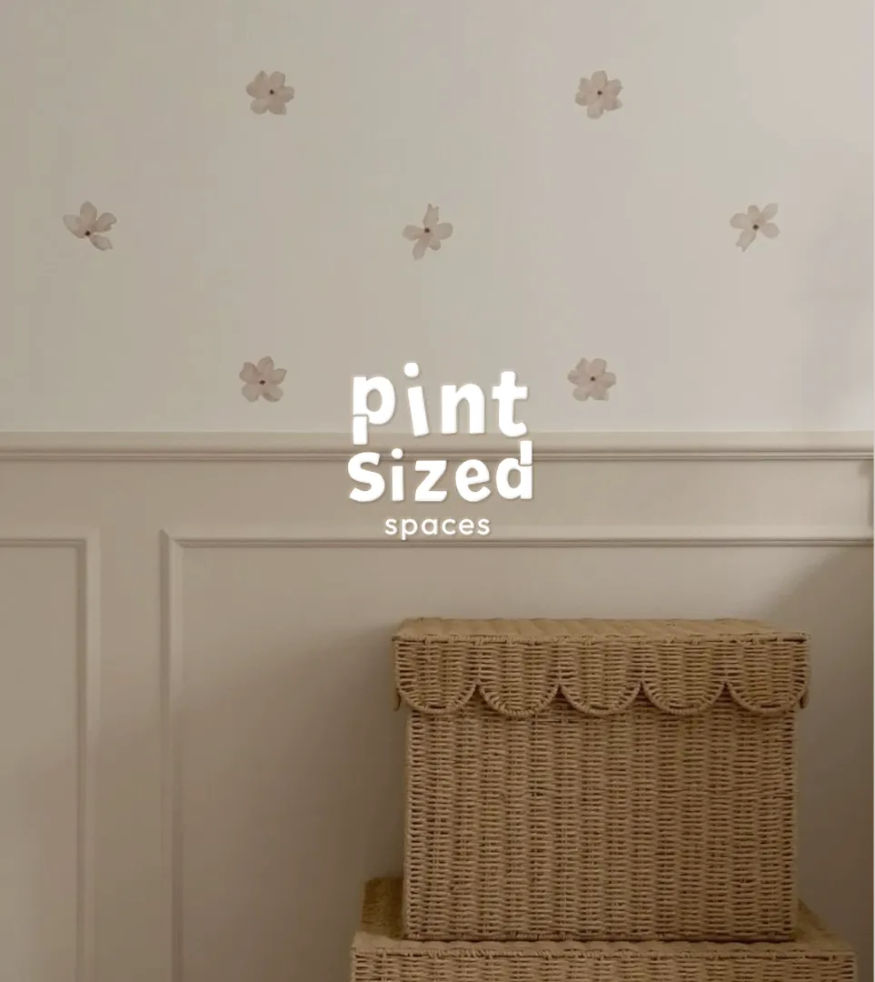 Pint Sized Spaces logo displayed in a bright, sunlit room